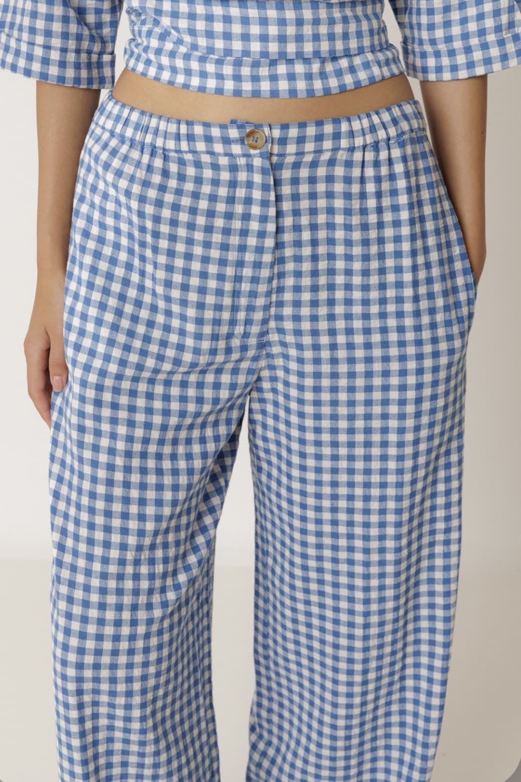 Pantalón Indi & Cold PANTALÓN AD148 VICHY ENGOMADO vichy azul - Imagen 4