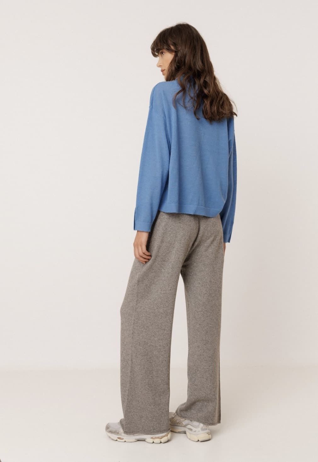 PANTALÓN Indi & Cold REF. MO541 punto con cashmere gris vigoré - Imagen 1
