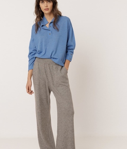 PANTALÓN Indi & Cold REF. MO541 punto con cashmere gris vigoré - Imagen 2