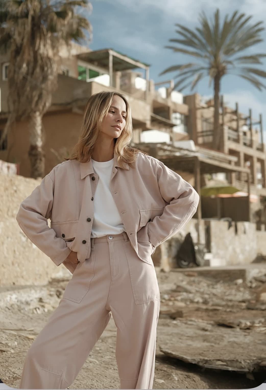 Pantalón Indi & Cold VF277 BOLSILLOS rosa - Imagen 1