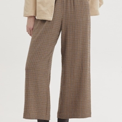 Pantalón nice things 014 de cuadros efecto arrugado camel - Imagen 1