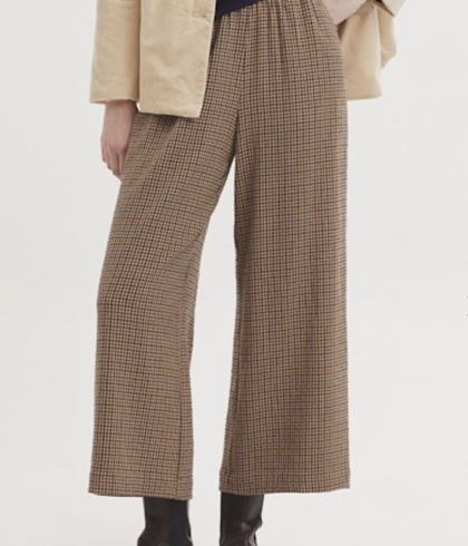 Pantalón nice things 014 de cuadros efecto arrugado camel - Imagen 1