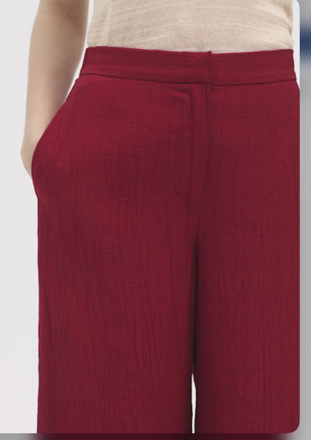 Pantalón Nice Things 132 larga viscosa rojo cereza. - Imagen 1