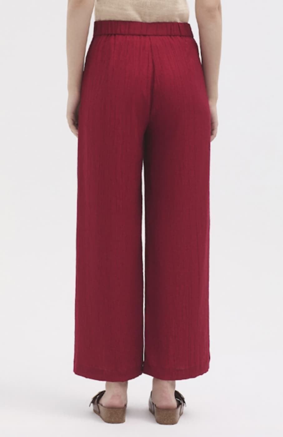 Pantalón Nice Things 132 larga viscosa rojo cereza. - Imagen 2