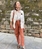 Pantalón Nice Things popelin pinzas naranja quemado - Imagen 1