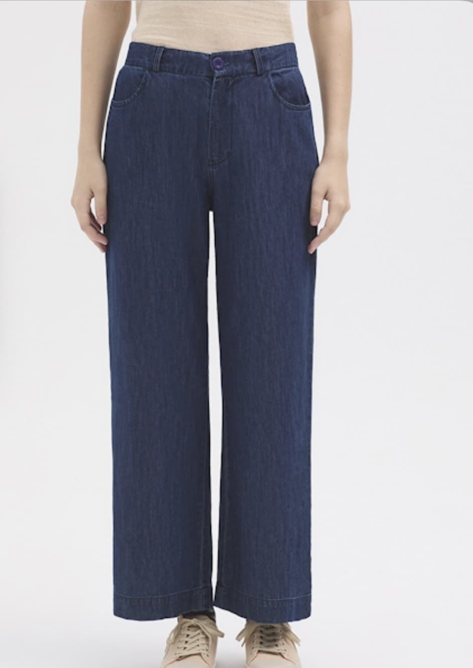Pantalón Nice Things vaquero wide fit azul oscuro - Imagen 4