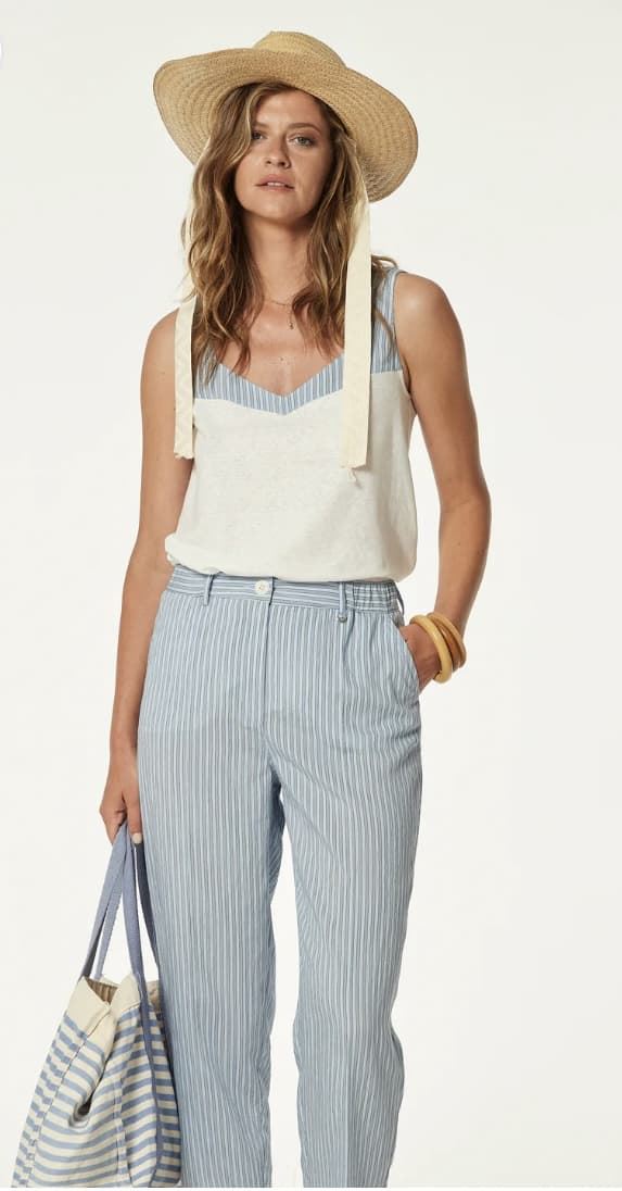 Pantalón OKY BORNOS 5 Viscosa rayas. - Imagen 4