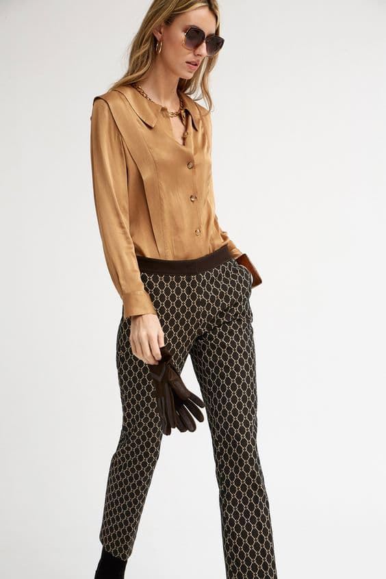 Pantalon oky cropped recto jackard - Imagen 1