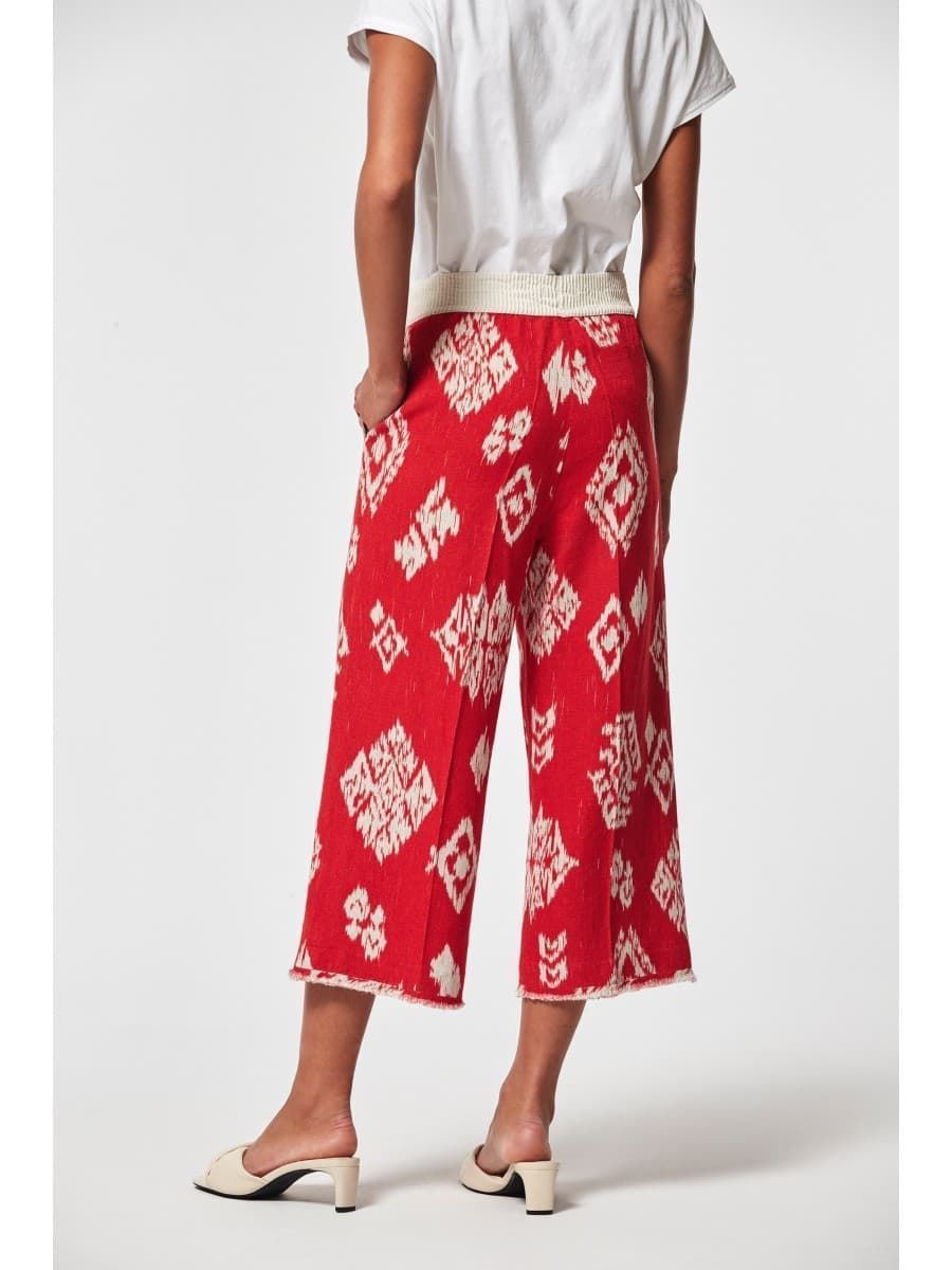 Pantalon Oky culotte etnico rojo - Imagen 6