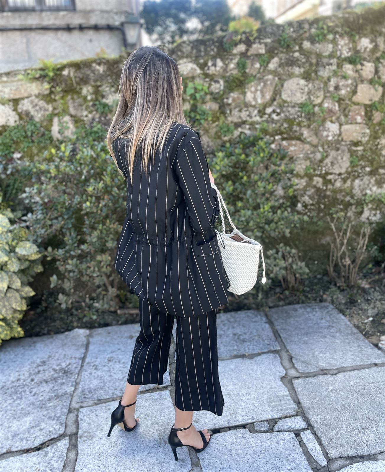 Pantalón Oky FUMIO raya diplomatica negro - Imagen 4