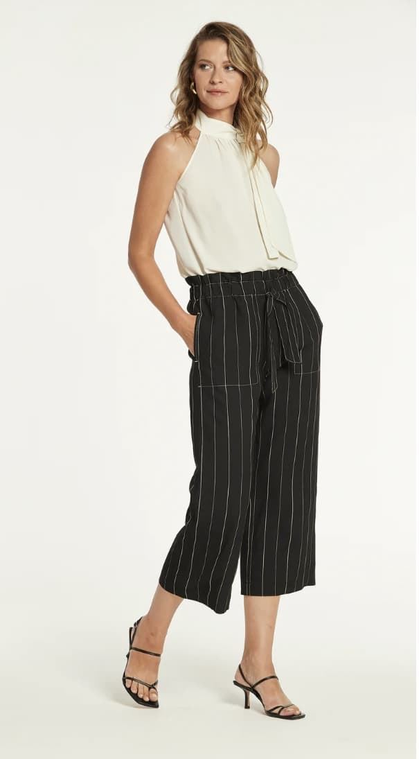 Pantalón Oky FUMIO raya diplomatica negro - Imagen 5