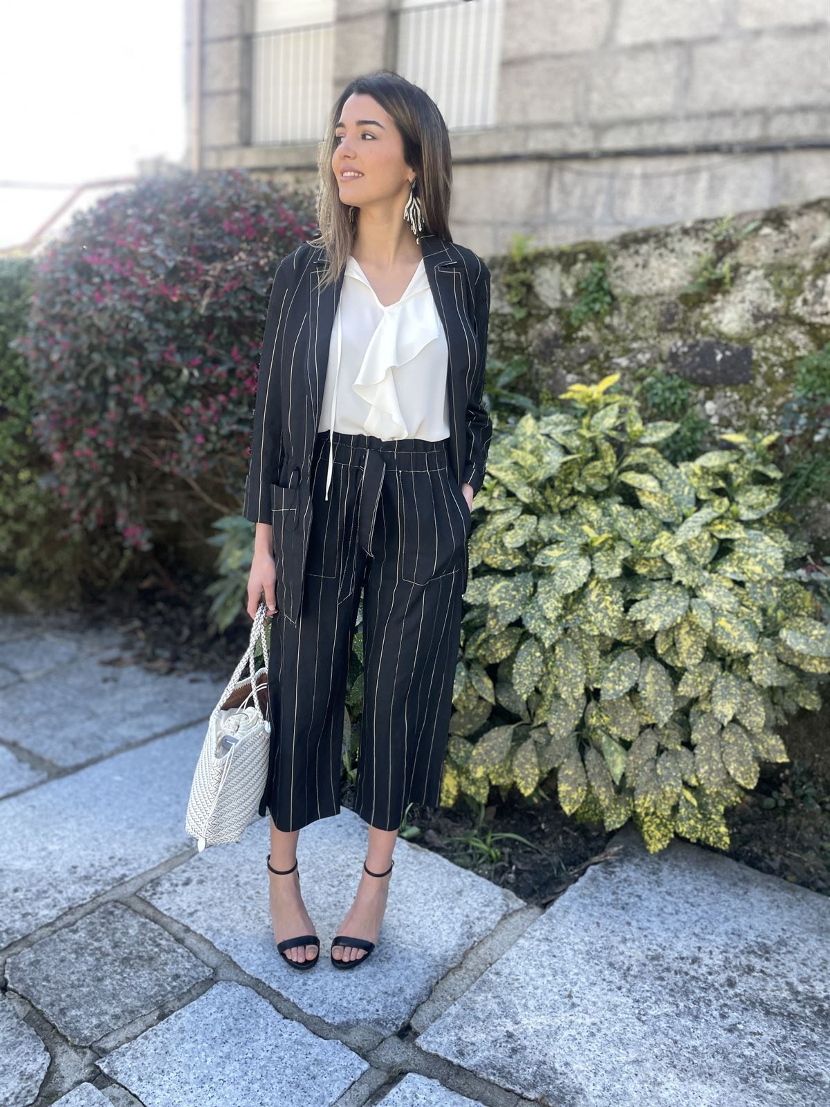 Pantalón Oky FUMIO raya diplomatica negro - Imagen 7