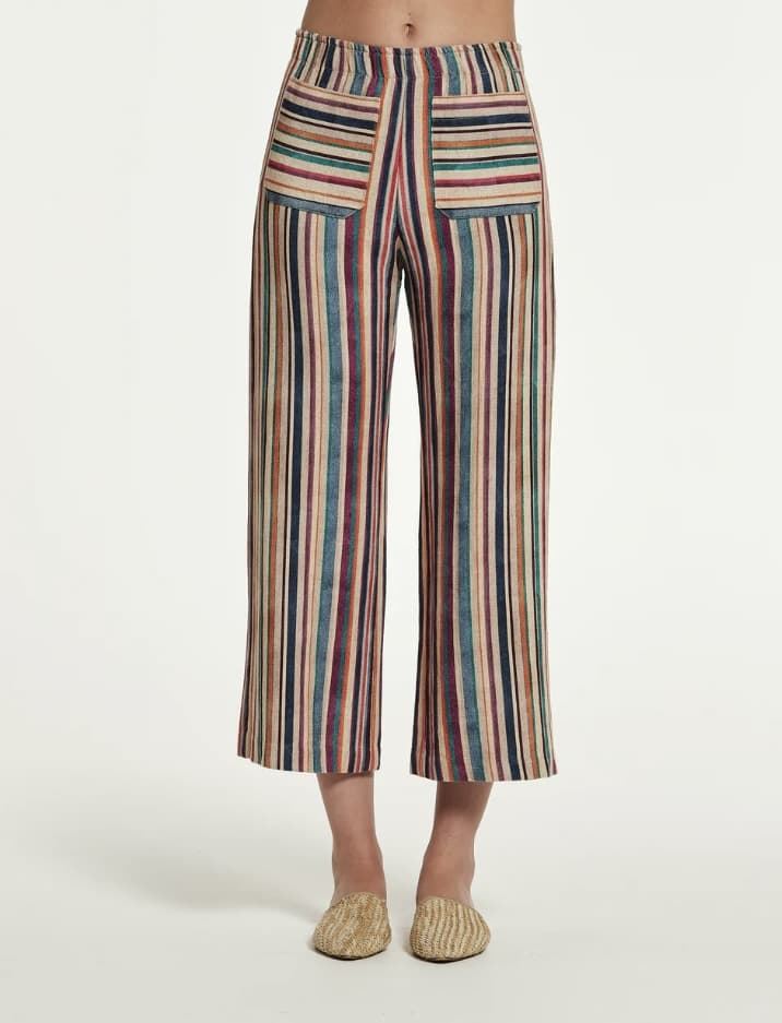 Pantalón OKY GAMBAL lino rústico Multicolor - Imagen 1