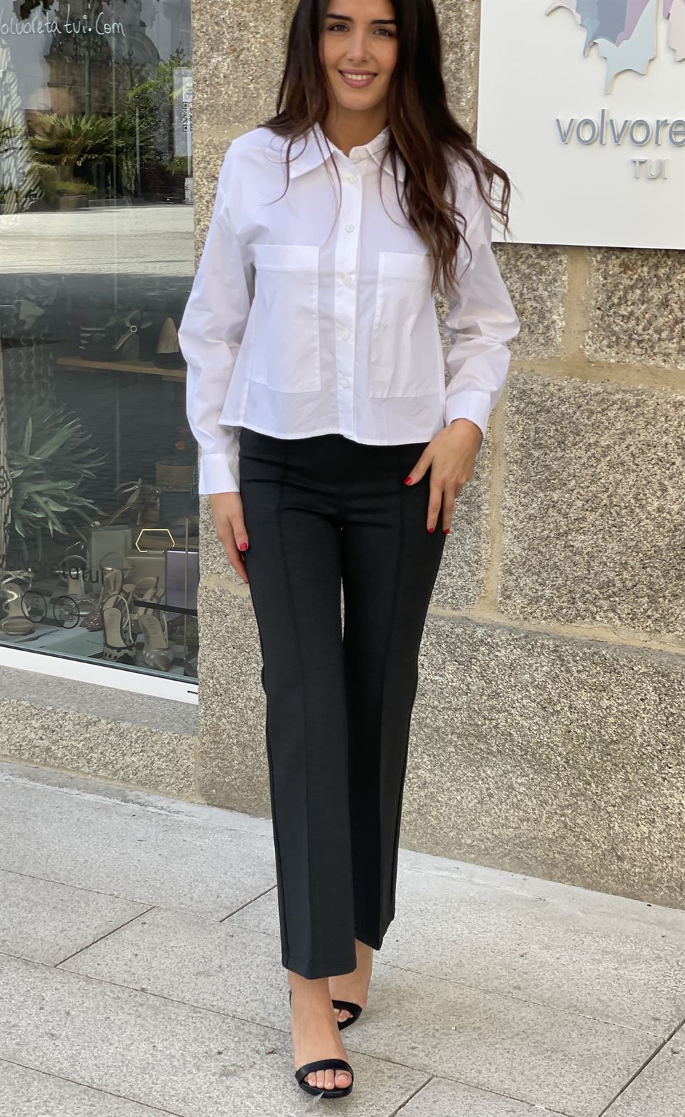 Pantalón OKY Hollie 1157 Punto Roma gris marengo - Imagen 1