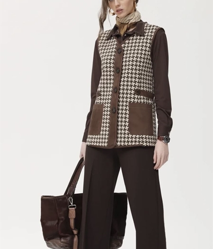 Pantalón OKY Hollie 1157 Punto Roma marrón chocolate - Imagen 2