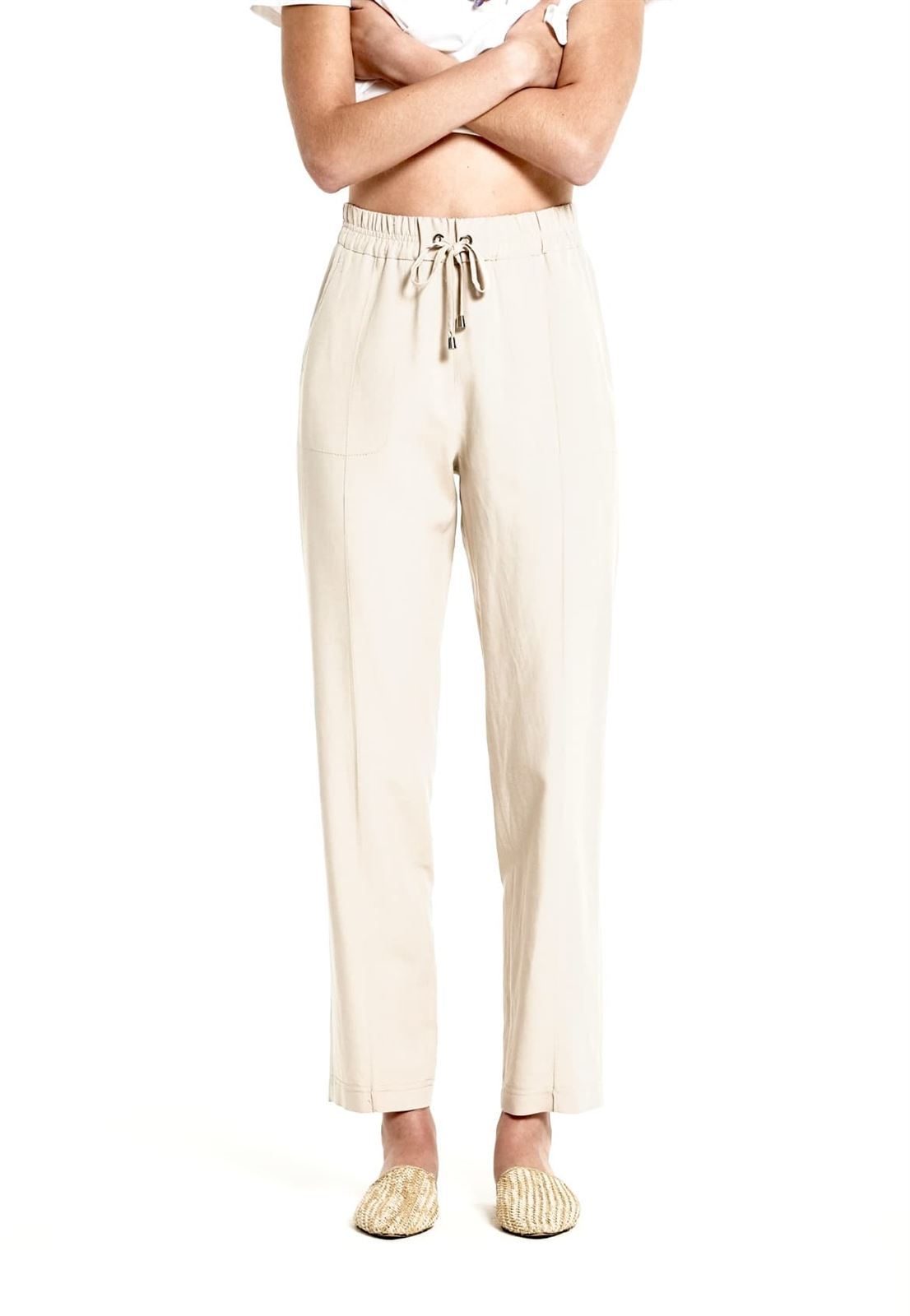 Pantalón Oky TRANTA 1 lino viscosa blanco - Imagen 1