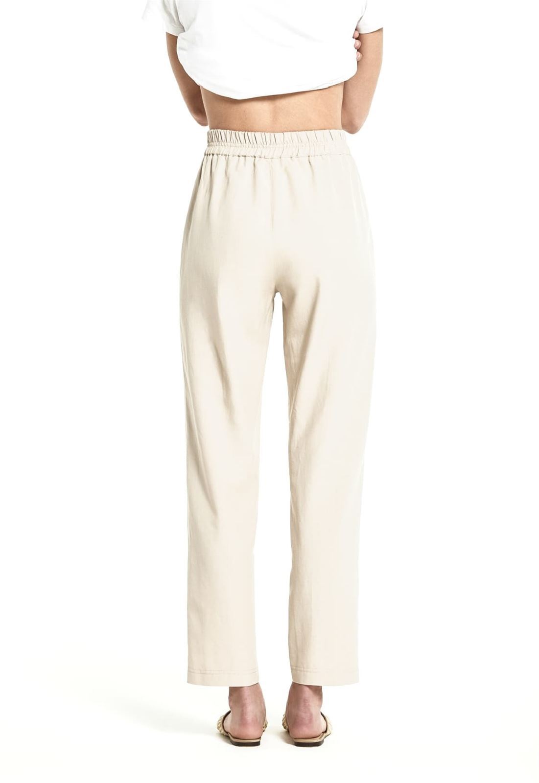 Pantalón Oky TRANTA 1 lino viscosa blanco - Imagen 3
