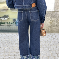 Pantalón Rinascimento vaquero dobladillo tapizado azul - Imagen 2