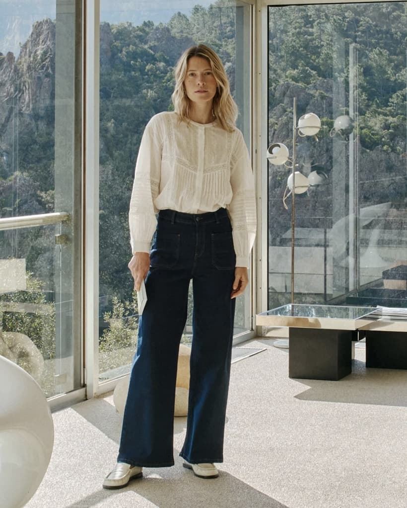 Pantalón vaquero Indi & Cold Denim wide leg BB291 navy - Imagen 1