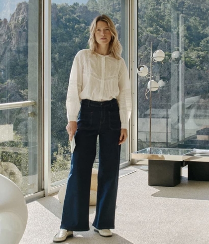 Pantalón vaquero Indi & Cold Denim wide leg BB291 navy - Imagen 1