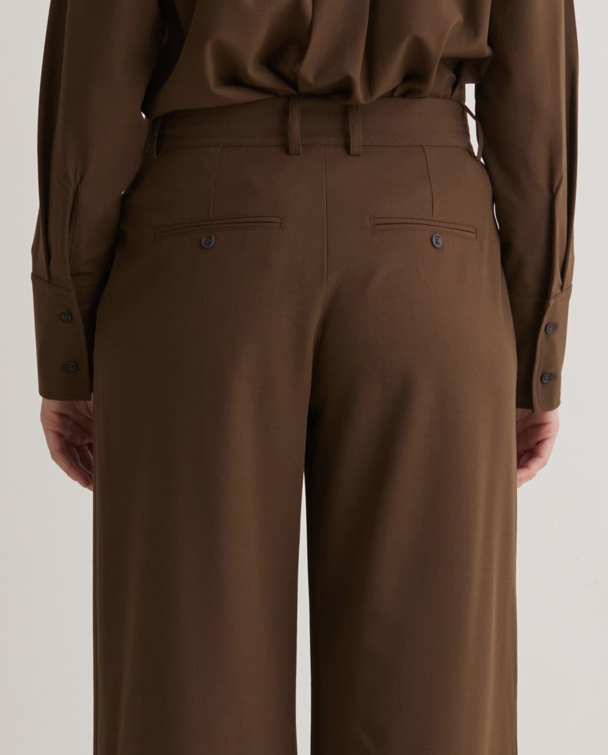 Pantalón Yerse 43813 TRAJE WIDE LEG PINZAS MARRÓN - Imagen 1