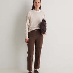 Pantalón Yerse 43813 TRAJE WIDE LEG PINZAS MARRÓN - Imagen 2