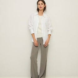 Pantalón YERSE 44111 modal wide lag cintura elástica arena - Imagen 2