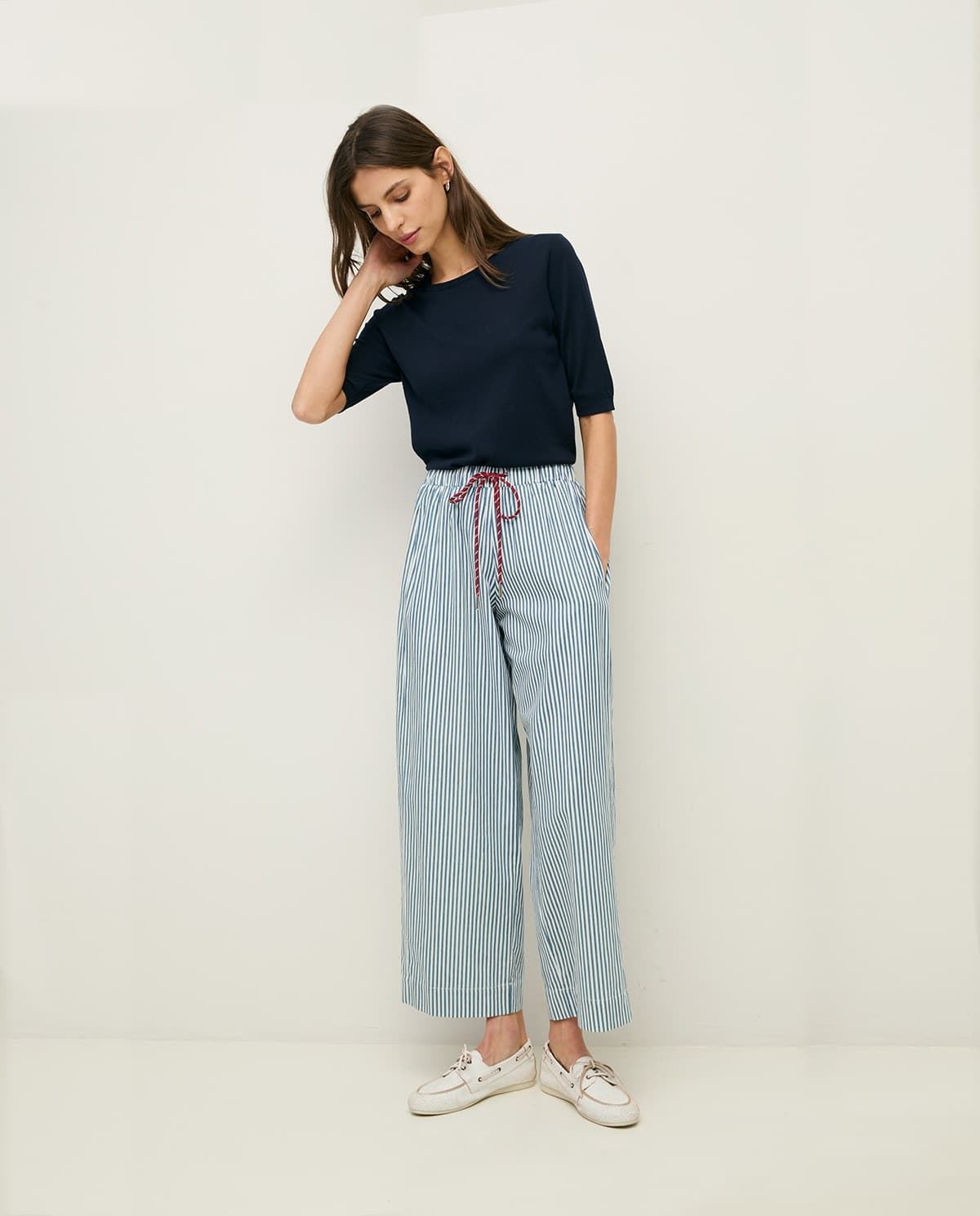 Pantalón YERSE 44812 RAYAS WIDE LEG - Imagen 4