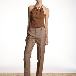 Pantalónbásico Alba Conde 1561-110-37  recto lino marrón - Imagen 1