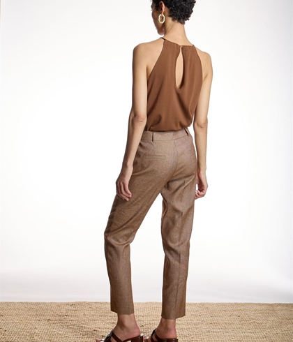 Pantalónbásico Alba Conde 1561-110-37  recto lino marrón - Imagen 2