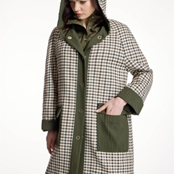 PARKA ALBA CONDE 5610 LARGA DE CUADROS contraste verde - Imagen 1