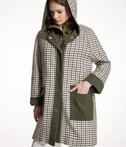 PARKA ALBA CONDE 5610 LARGA DE CUADROS contraste verde - Imagen 1