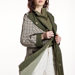 PARKA ALBA CONDE 5610 LARGA DE CUADROS contraste verde - Imagen 2