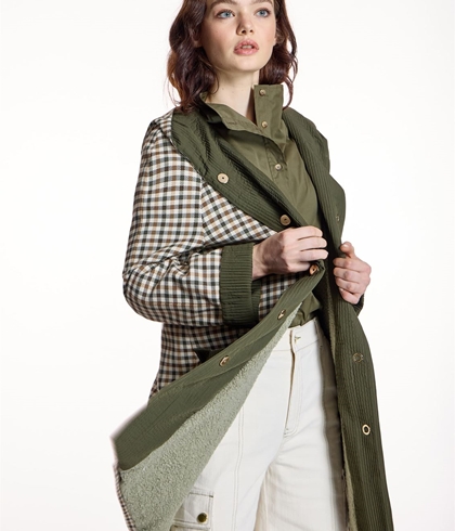PARKA ALBA CONDE 5610 LARGA DE CUADROS contraste verde - Imagen 2