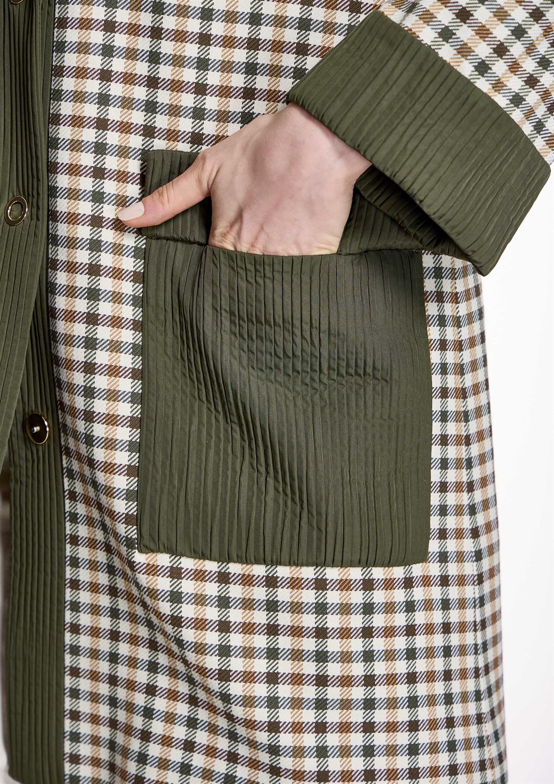 PARKA ALBA CONDE 5610 LARGA DE CUADROS contraste verde - Imagen 5