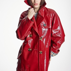 PARKA ALBA CONDE 6671 OVERSIZE ROJA EFECTO CHAROL - Imagen 1