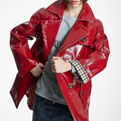 PARKA ALBA CONDE 6671 OVERSIZE ROJA EFECTO CHAROL - Imagen 2