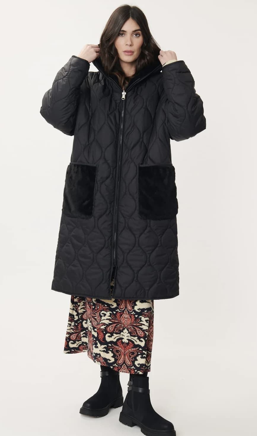 Parka Derhy Faustine reversible negra - Imagen 1