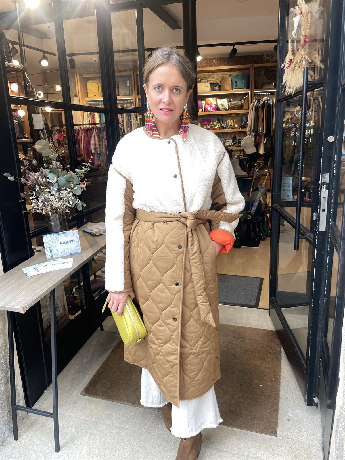 Parka Derhy Fiona larga camel y borreguito - Imagen 2