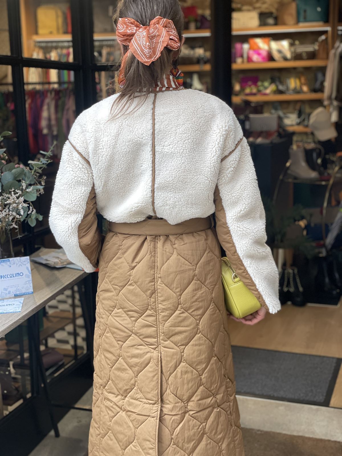 Parka Derhy Fiona larga camel y borreguito - Imagen 4