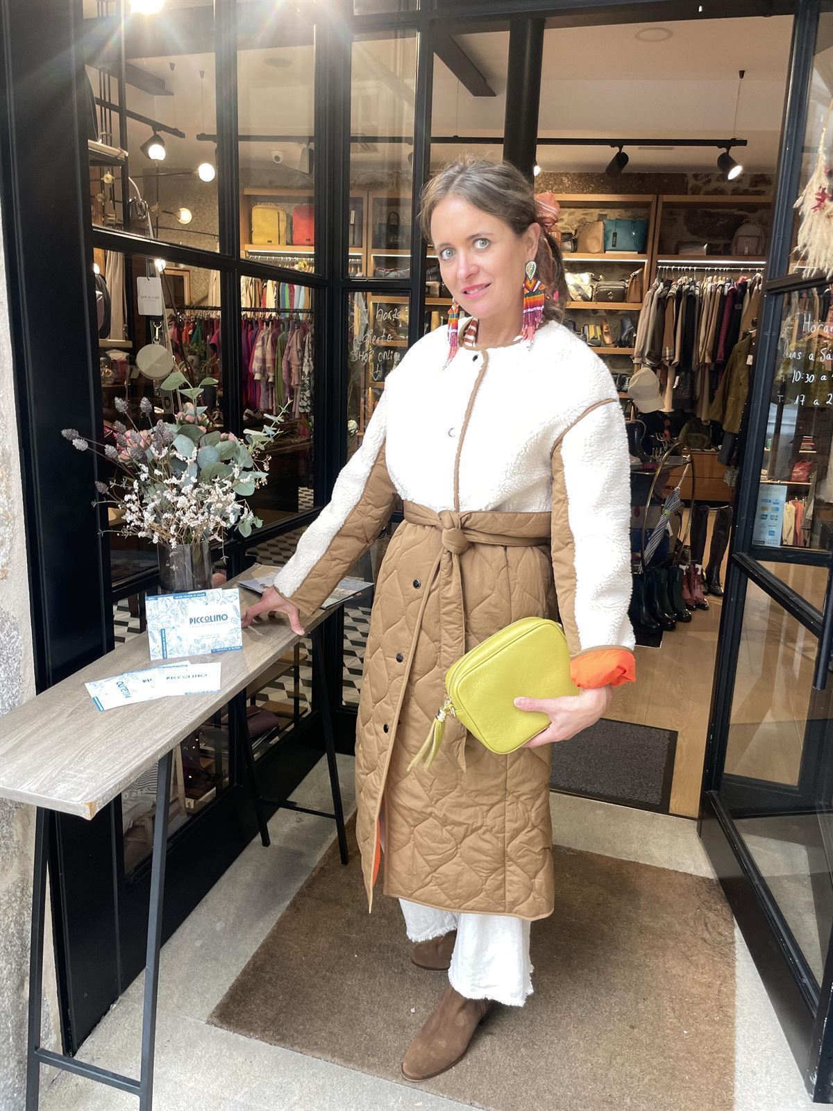 Parka Derhy Fiona larga camel y borreguito - Imagen 6