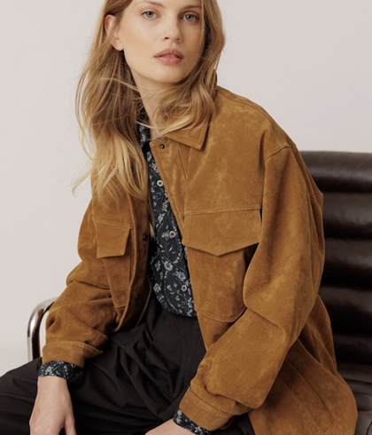 PARKA Indi & Cold MT638 BOLSILLOS PIEL LEATHER.Camel - Imagen 1