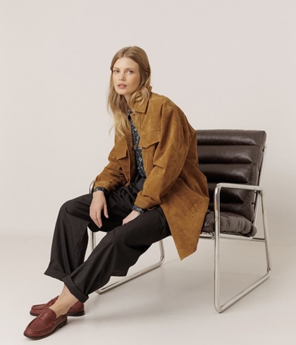 PARKA Indi & Cold MT638 BOLSILLOS PIEL LEATHER.Camel - Imagen 2