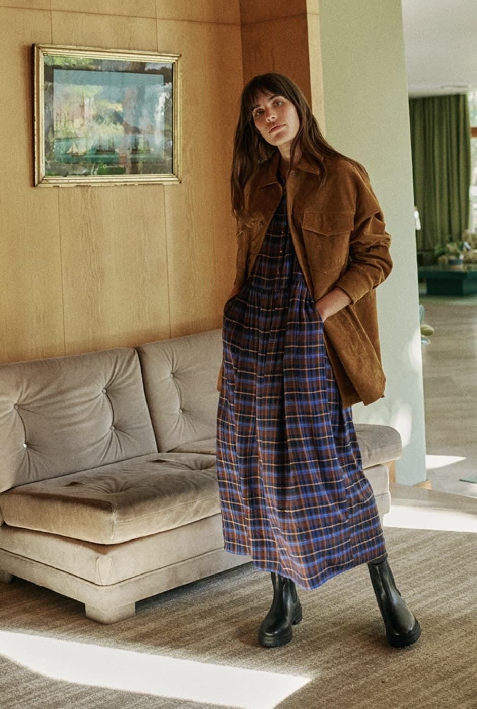 PARKA Indi & Cold MT638 BOLSILLOS PIEL LEATHER.Camel - Imagen 3