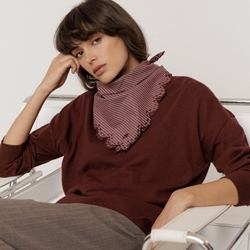 PAÑUELO IndI & Cold RG676 poplin rayas berenjena - Imagen 2