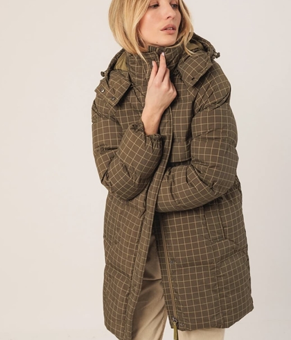 Plumífero Indi & Cold GF690P plumón CUADROS VERDE - Imagen 1