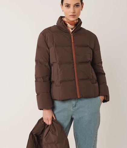 Plumífero Indi & Cold GF691 CORTO plumón Marrón chocolate - Imagen 2