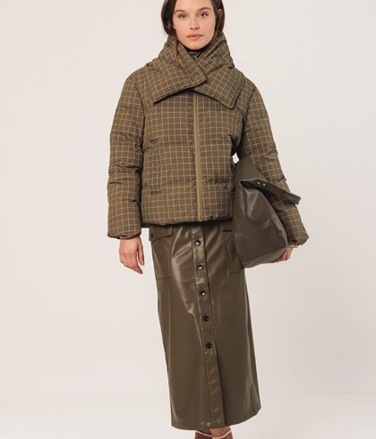 Plumífero Indi & Cold GF691P plumón corto cuadros Verde - Imagen 1