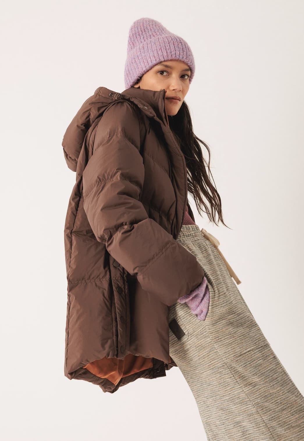 Plumífero Indi & Cold GF692 plumón CONVERTIBLE CHALECO Marrón chocolate - Imagen 1