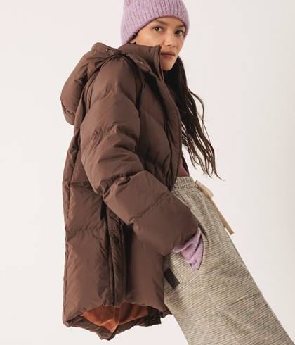 Plumífero Indi & Cold GF692 plumón CONVERTIBLE CHALECO Marrón chocolate - Imagen 1